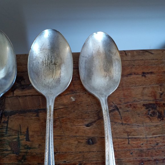 Vintage American Silver Co. Silverplate Soup Spoons Camelot Harvest Set of 6 - Picture 4 of 16